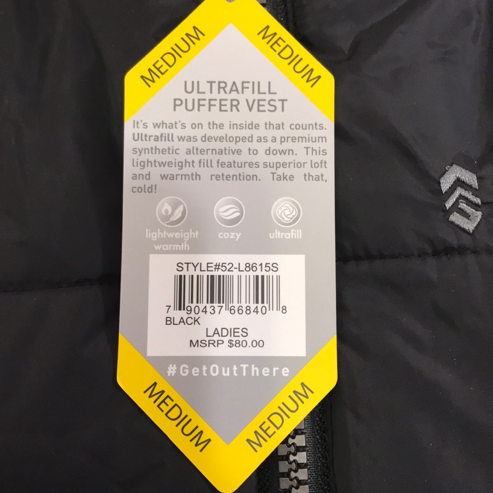 Free Country Ultrafill Puffer Vest Black M Hiking - Picture 5 of 7